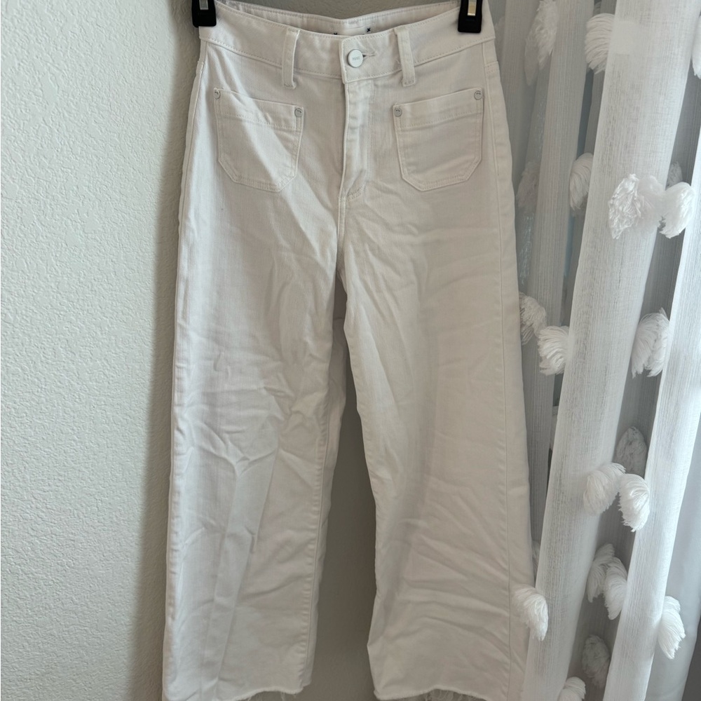 PAIGE white wide leg jeans